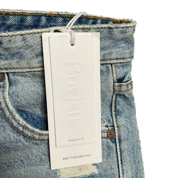 Anthropology Boyish Denim Button Fly Light Blue Jean Shorts Size 27 NWT - Picture 6 of 8